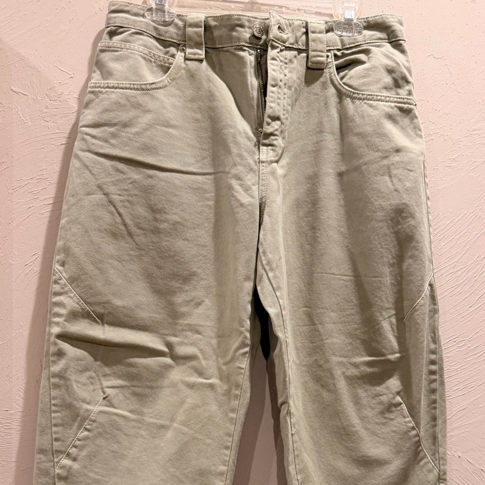 Zara Wide-Leg Jeans in Light Khaki